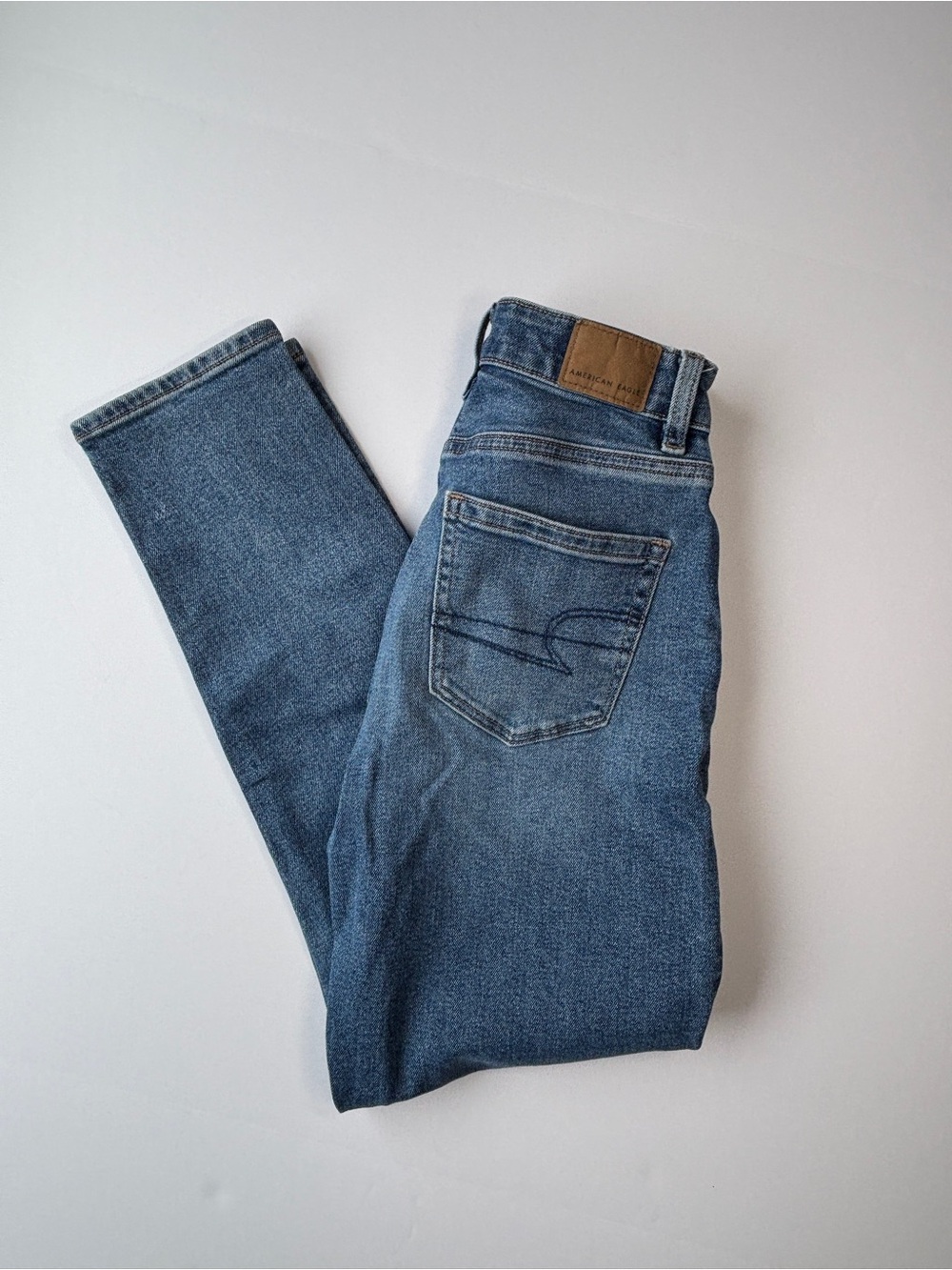 Sz 00 Short American Eagle High Waisted Mom Jeans Blue
